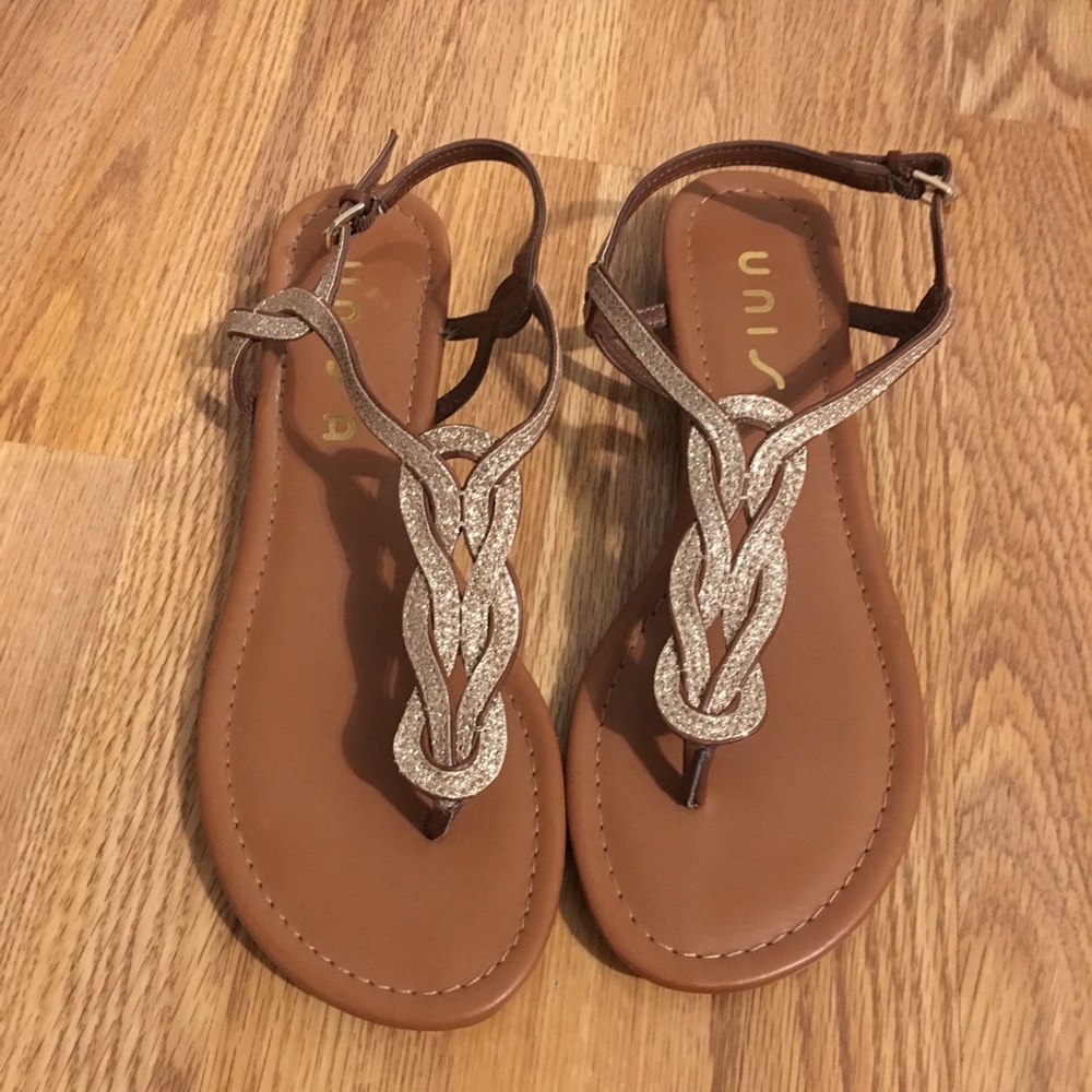 Unisa sparkle glitter gold sandal - 9